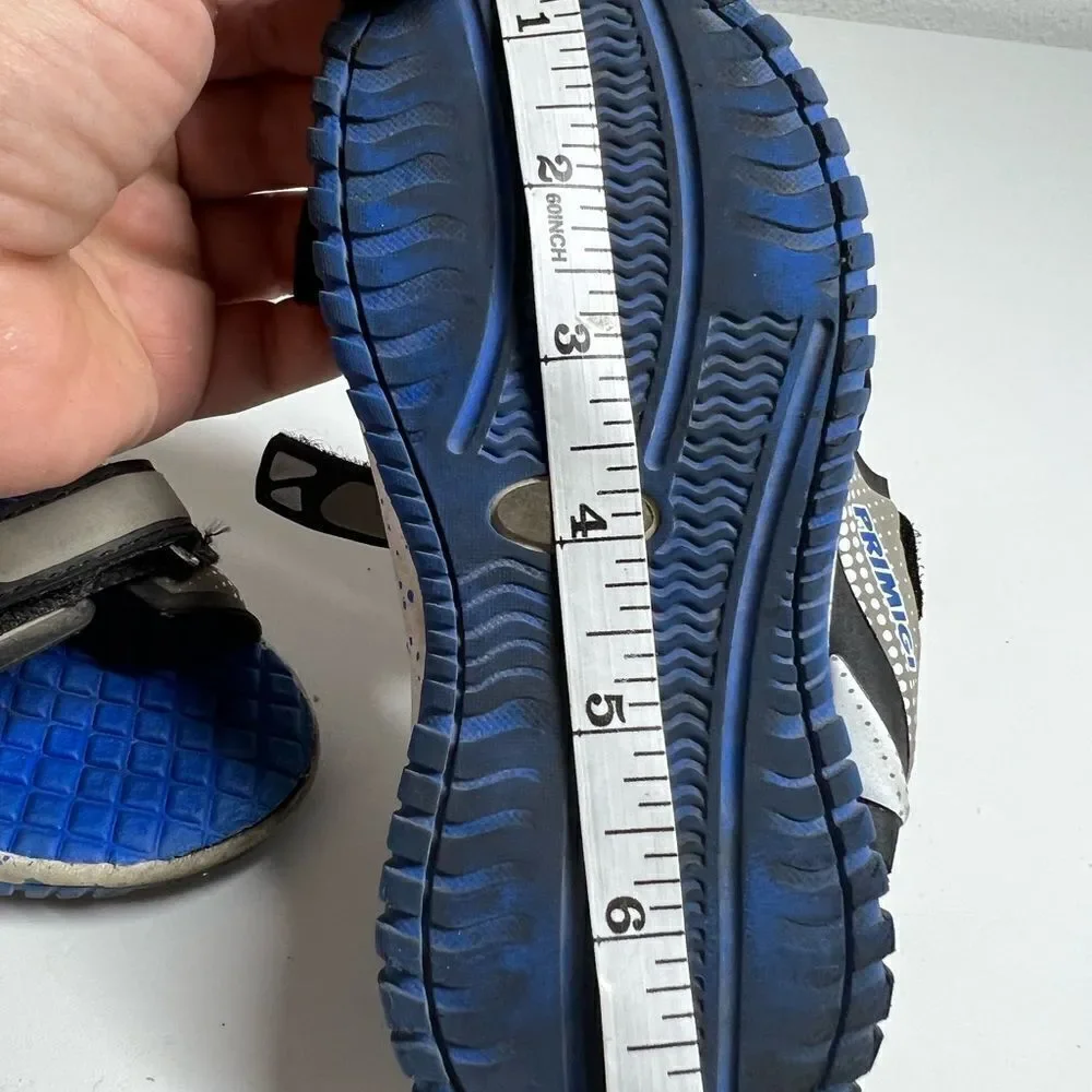 Primigi Italian Children's Sandals Size 11 Blue Grey Summer Shoes Hook Loop
